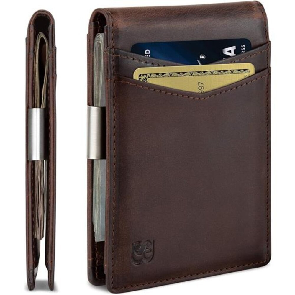 Mens Wallets slim Front Pocket RFID Blocking Card Holder Minimalist Mini Bifold